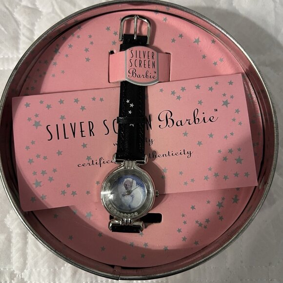FAO Schwarz Barbie Watch Lot Limited Edition Silver Screen Pretty And Pink Annv - Picture 4 of 16